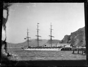 The sailing ship Taranaki berthed at Port Chalmers.