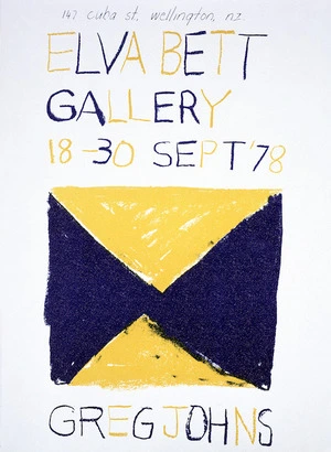 Elva Bett Gallery :Greg Johns, 18-30 Sept[ember 19]78. 147 Cuba St., Wellington, N.Z.