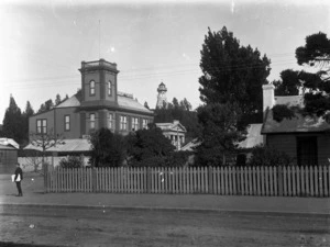 Wanganui fire station and bell tower, next to the Borough Council Chambers