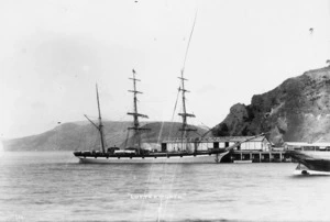 The sailing ship Lutterworth berthed at Port Chalmers.