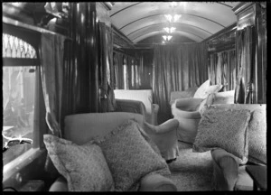 Inside the royal train carriage used during the Duke and Duchess of York's 1927 visit