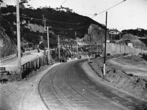 Construction of a retaining wall, Chaytor Street, Karori