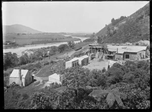 View of the Belmont Quarry Company buildings, and the Hutt River.