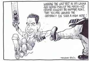 Scott, Thomas, 1947- :'Winning the last test in Sri Lanka and named Man of the Match...' 8 December 2012