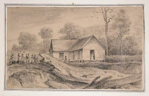 [Swainson, William] 1789-1855 :Wesleyan Chapel, Aglionby, River Hutt, in 1846.