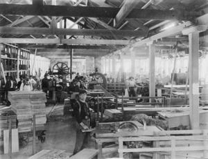 Cabinet making in the D.S.C. furniture factory, Auckland