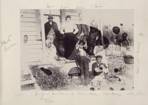Maori family at their home, Otaihanga, Kaptiti Coast District