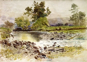 Hodgkins, William Mathew, 1833-1898 :[View on the Taieri Plain?]