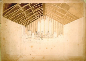 [Clarke, Cuthbert Charles] 1819-1863 :[Inside the church at Matamata. 15th Dec 1849]