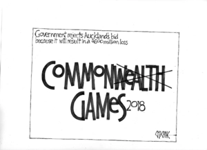 Commonwealth Games 2018 - Government rejects Auckland's bid because it will result in a $600 million loss. 18 March 2010