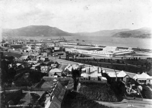 Overlooking the city of Dunedin, with the New Zealand and South Seas Exhibition buildings
