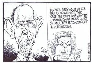 Scott, Thomas, 1947- :'Because every adult in NZ has an opinion on this case the only fair way to establish David Bain's guilt or innocence is to conduct a referendum...' 15 December 2012