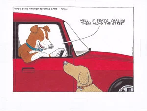 Clark, Laurence, 1949- :Dogs being trained to drive cars - News. 15 December 2012