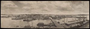Panorama of Queens Wharf, Auckland