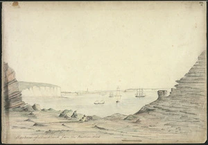[Williams, John] d. 1905 :Harbour of Auckland from the Bastion Rock. [ca 1845]
