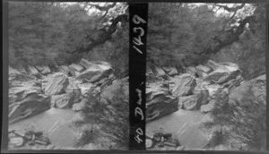 Large boulders in river, West Coast region