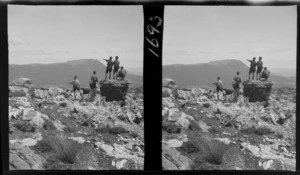 Group of unidentified schoolboys near Denniston, Buller District, West Coast Region