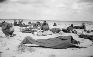 Attending to World War two wounded, 4th advanced dressing station near Belhamed