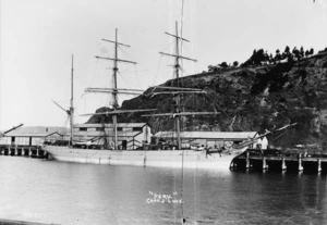 The sailing ship Peru berthed at Port Chalmers