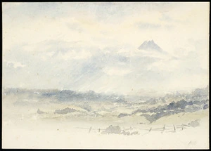 Stowe, Jane, 1838?-1931 :Mt Egmont from near Hawera or Mokoia, by Mrs Stowe. [1860-1900?]