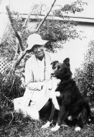 Blanche Edith Baughan and dog