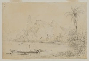 [Martens, Conrad] 1801-1878 :View in one of the Society Islands Eimeo near Otaheite. [1835]