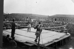 Jiu-jitsu display at Campo 47, a prisoner of war camp in Modena, Italy