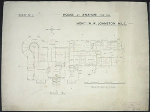 Clere, Fitzgerald & Richmond :House at Awahuri for the Hon W W Johnston M L C. 1896.