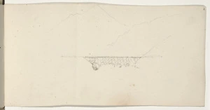 Gully, John, 1819-1888 :[Trestle bridge and hills. 1860-1880s].