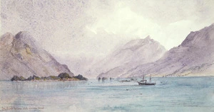 Hodgkins, William Mathew, 1833-1898 :Small craft, Harbour Islets, Cunaris Sound [187-?]