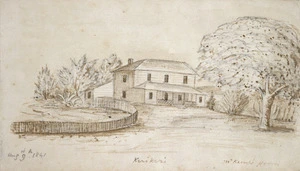 Taylor, Richard 1805-1873 :Kerikeri Mr Kemp's house, August 9th 1841.