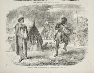 Artist unknown :Maories disputing the right of territory - see page 294]. Penny Illustrated paper, Nov. 7, 1868, page 292