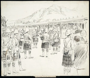 Jones, G K, fl 1899 :Cape Town's farewell to the New Zealand contingent. 22 Dec[ember 18]99.
