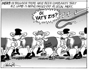 News. In Bulgaria there have been complaints that NZ lamb is being passed off as local meat. 30 March 2010