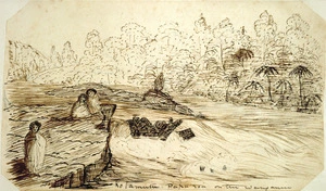 Taylor, Richard, 1805-1873 :Kotamutu. Paparoa on the Wanganui. [1847].