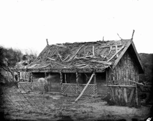 Vicarage once lived in by Reverend Richard Taylor, also known as the whare of Metekingi, Putiki Pa, Wanganui district