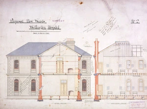 Clere Fitzgerald & Richmond :Proposed new wards Wellington Hospital. Wards 5 & 6. March 1893. F. de J. Clere and J. S. Swan