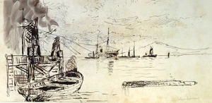 Hodgkins, William Mathew, 1833-1898 :Lower Harbour. [1860-1895].