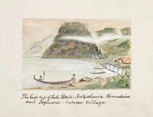 [Balchin, Ernest Rout?], fl 1936 (copyist) :The East End of Lake Rotoiti; Matawhaura Mountain and Tapuwae-haruru Village [ca 1936]