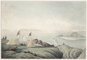 Artist unknown :[Military camp, Bay of Islands? ca 1860?]
