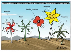 Proposed Hurunui windfarm... the "PC, environmentally friendly version for everyone..." 9 April 2010