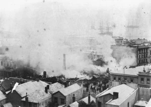 Fire which destroyed the Buckley & Co office, Wellington city