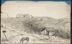 Carbery, Andrew Thomas H 1836-1870 :[Military camp, Waikato. 1864?]