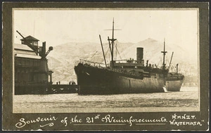 [Postcard]. Souvenir of the 21st Reinforcements. H.M.N.Z.T. "Waitemata". [1917?]
