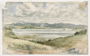 [Warre, Henry James]?, 1818-1898 :Auckland, 1 January 1866. View of the Waikerei Hills, N. Shore.