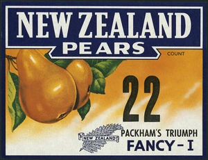 New Zealand pears; Count 22. Packham's Triumph Fancy - I [1940-1960]