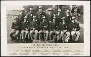[Postcard]. The British Rifle Team, South Africa, Australia & New Zealand, 1937-38.