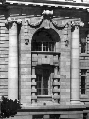 [A corner of the back elevation, Parliament Buildings]