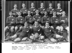 New Zealand representative rugby union team,New Zealand vs Australia, Dunedin,1913