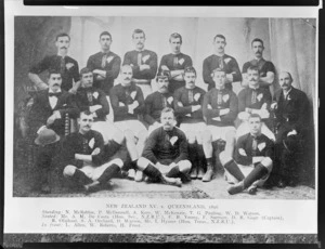 New Zealand representative rugby union team, vs Queensland, in 1896 - Photographer unidentified